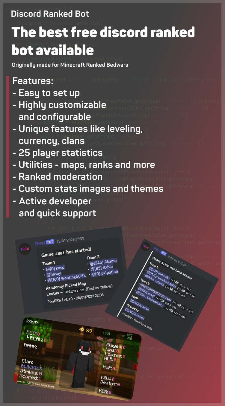 Rate Discord Bot Discord Ranked Bot on voxel.shop - Minecraft Discord