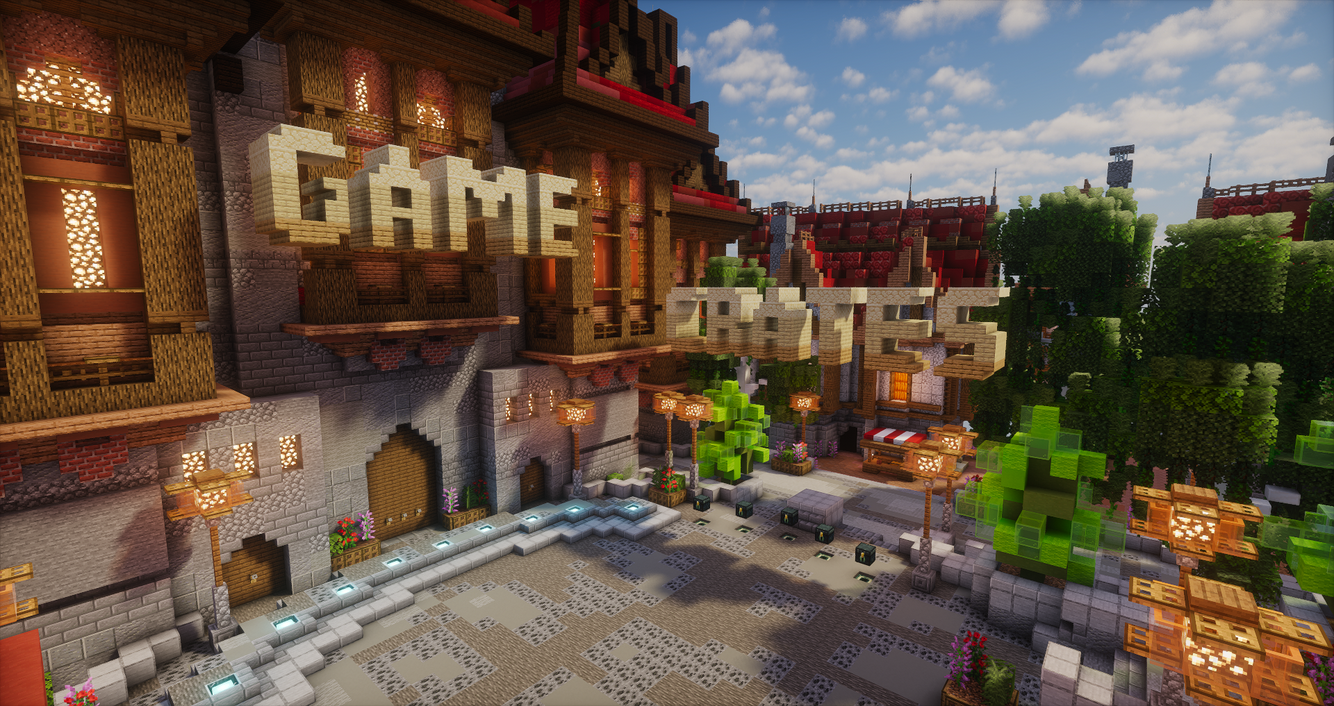 Red Medieval LOBBY 160x160 on voxel.shop - Minecraft Builds