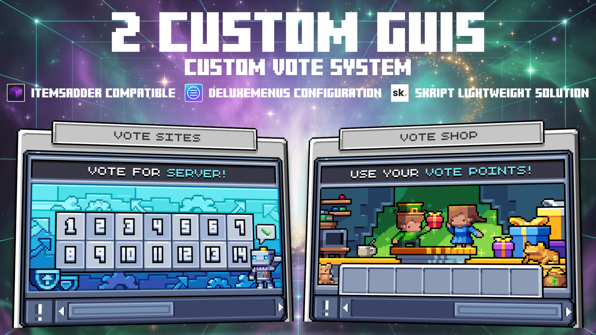 Vote System GUI | DeluxeMenus on voxel.shop - Minecraft Resource packs
